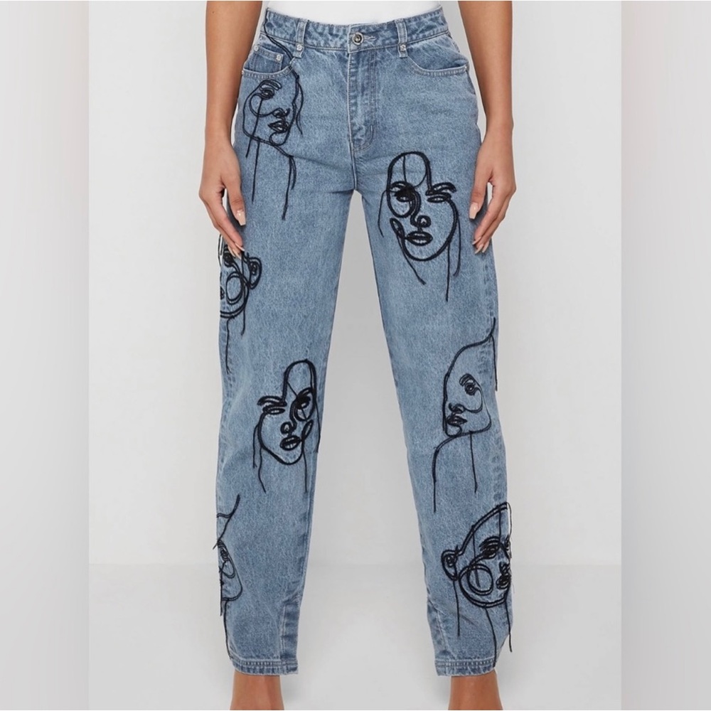 Maniere de voir LINE ART BOYFRIEND JEANS UK Size 16 US size 12